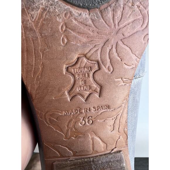 Womens Neosens Gray Leather Cutout Heeled Ankle Shoes Booties Spain EU 36/ US 6 - Picture 11 of 13